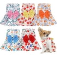 thumbnail image 1 of 5 Pieces Dog Dresses for Small Dogs Girls Floral Puppy Dresses Pet Dog Princess Bowknot Dress Cute Doggie Summer Outfits Dog Clothes for Yorkie Female Cat Small Pets, 5 Styles (Fresh Style), 1 of 7