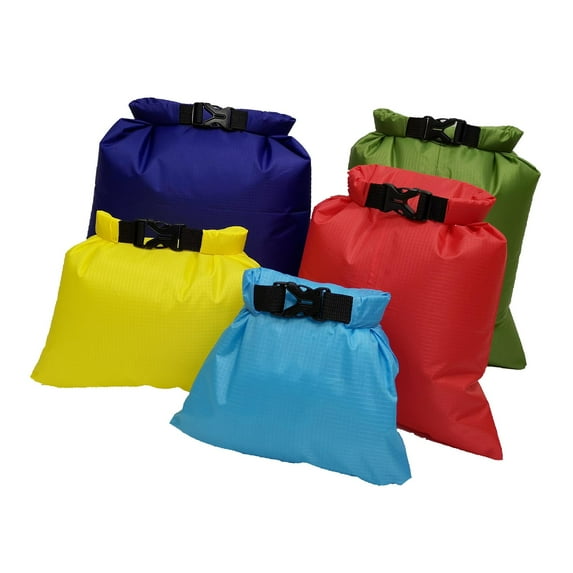 5 Pieces Drying Sack Marine 1.5L 2.5L 3.5L 4.5L 6L Portable Versatile Mixed Colors Outdoor Storage Bag for Fishing Swimming Style D