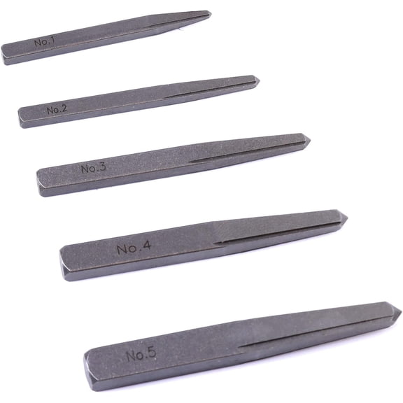 5 Pieces Easy Out Bolt Extractor Set, Straight Fluted Screw Extractor, Broken Damaged Bolt Removal Tool Square Type