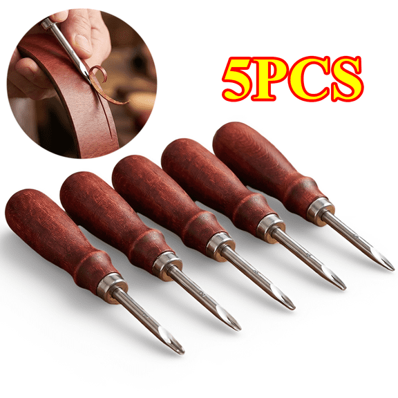 5 Pieces Edge Leather Beveler Cutting and Edge Skiving DIY Craft Tool, Hand Leather Grooving Tool for Crafting Work