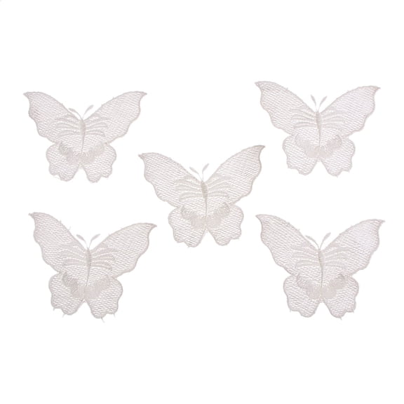 5 Pieces Embroidered Lace Applique Patches, Butterfly Embroidery Appliques, Sew on Patches for Garment Accessories, Perfect for Embroidery Sewing Projects