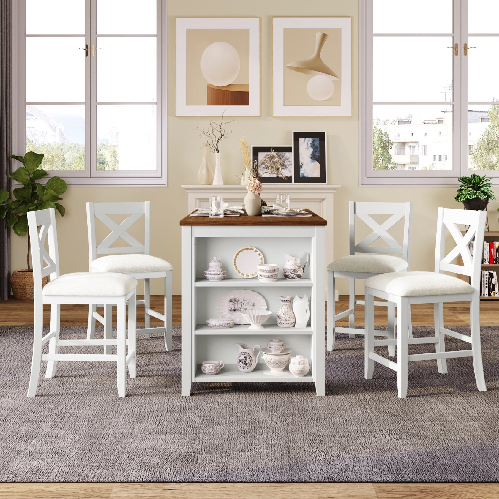 White pub table with storage sale