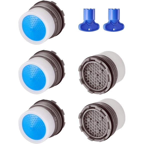5 Pieces Faucet Aerator - Insert Water Tap Aerators Faucet Flow Restrictor Replacement Parts for Bathroom or Kitchen, 1.2GPM16.5mm/0.64Inch