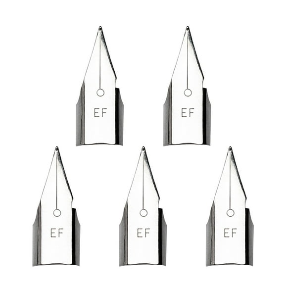5 Pieces Fountain Pen Nibs Straight Pen Nib 0.5mm 0.38mm Optional Easy to Replace Smoothly Write for Students Teachers