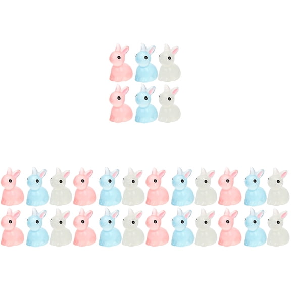 SOPOTUTU 90 Pcs Mini Bunny Figurines Assorted Colors Cute Animal Decorations for Garden, Home, Outdoor Display and Craft Projects