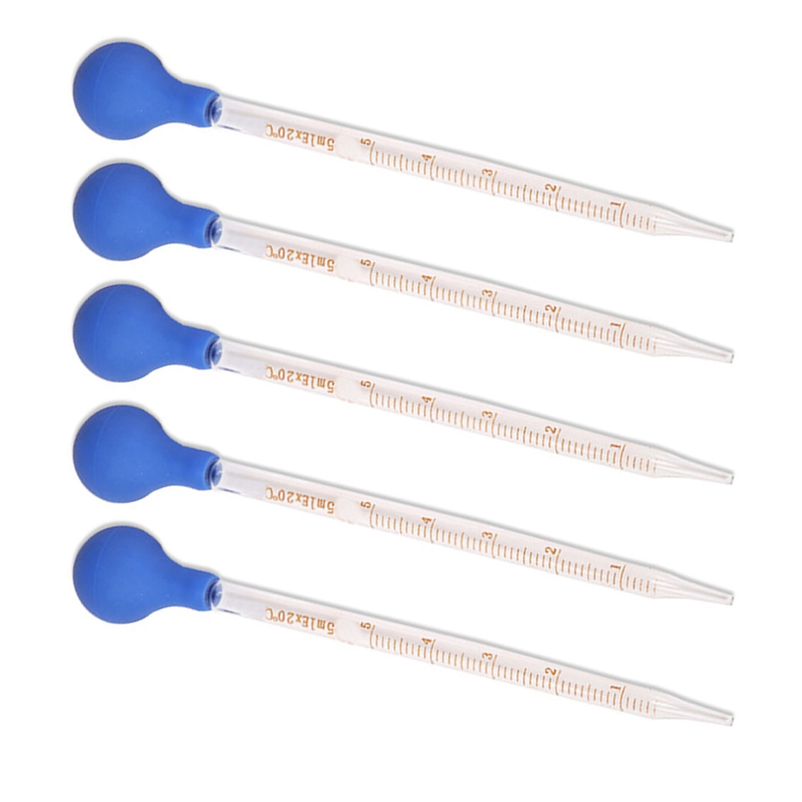 5 Pieces Glass Pipette Dropper Liquid Pipettes Glass Scale Graduated ...