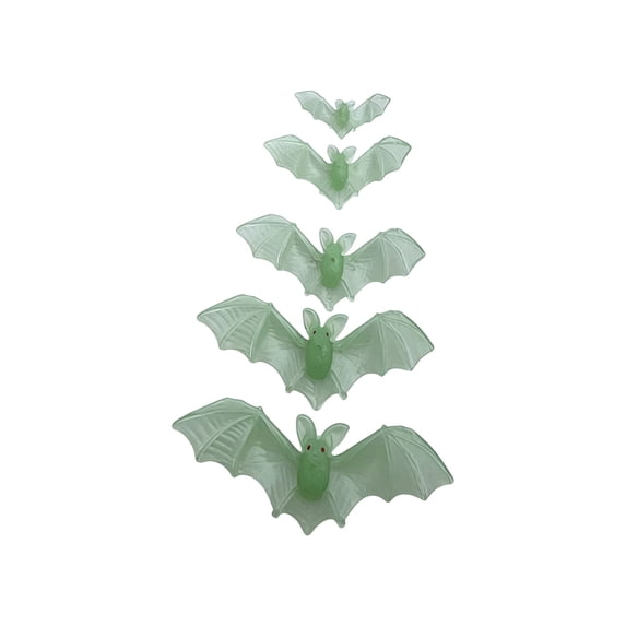 5 Pieces Glow in The Dark Fake Bats Wall Decor Night Light Illusion Luminous Realistic Spooky Plastic Fake Bats for Halloween Trick Decoration Supplies