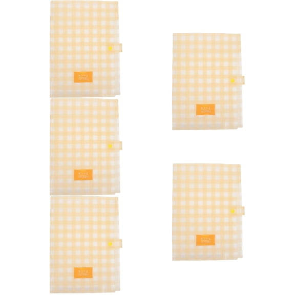 5 Pieces Grid File Holder Expanding File Box 32.5X23.7X1.8CM Yellow