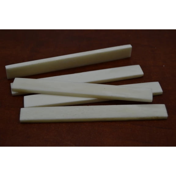 5 Pieces Guitar Buffalo Bone Saddle Blanks 4" x 1/2" x 3mm