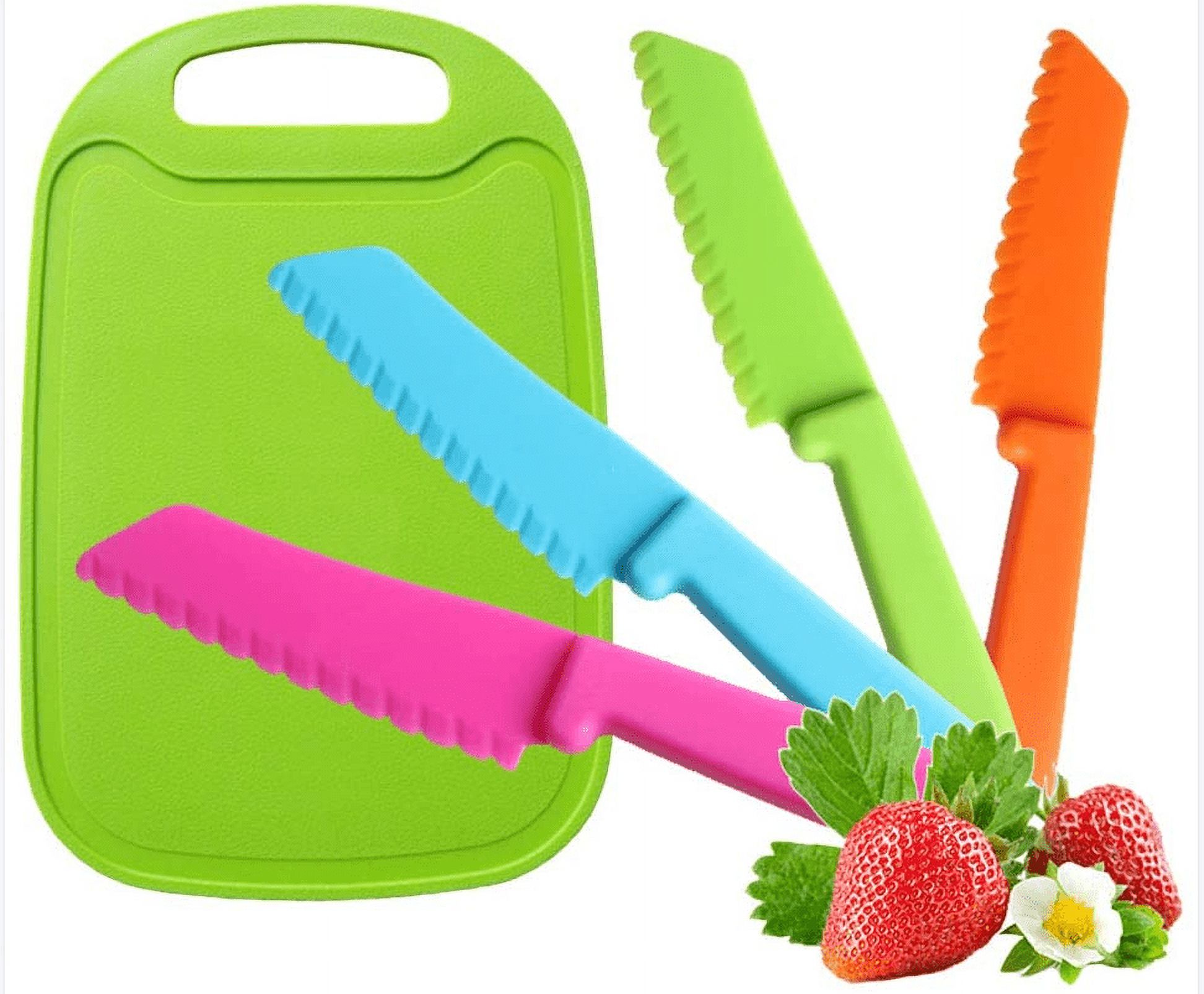5 Pieces Kids Knife Set for Veggies Nylon kids knifes for Real Cooking