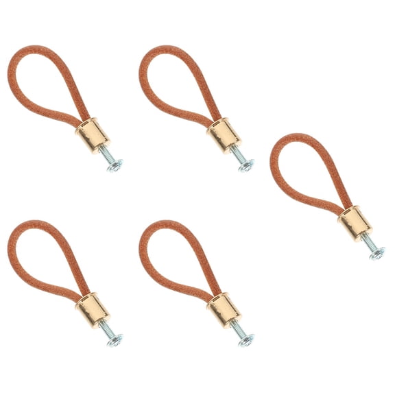 5 Pieces Leather Cabinet Handle Furniture Pull Magnetic Attic down Cord