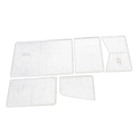 5 Pieces Leather Craft Handmade Clear Acrylic Card Holder Case Wallet Pattern Stencils Templates