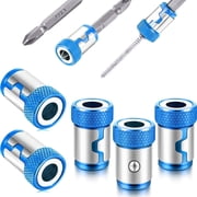 5 Pieces Magnetic Screw Ring Bit Magnetizer Ring Metal Magnetizer Screw, Removable for 1/4 Inch/ 6.35 mm Hex Screwdriver and Power Bits Blue