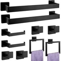 Matte Black Bathroom Hardware Accessories Set,  Stainless Steel Bath Towel Bar Set, Towel Racks for Bathroom Wall Mounted.