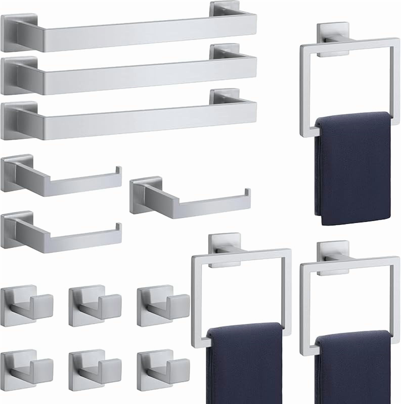 5-Pieces Matte Black Bathroom Hardware Accessories Set, SUS304