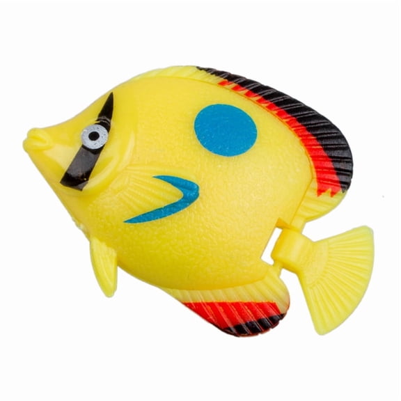 5 Pieces Mini Floating Plastic Fish Aquarium Ornament,5 x Aquarium Plastic Fish,yellowblackredblue