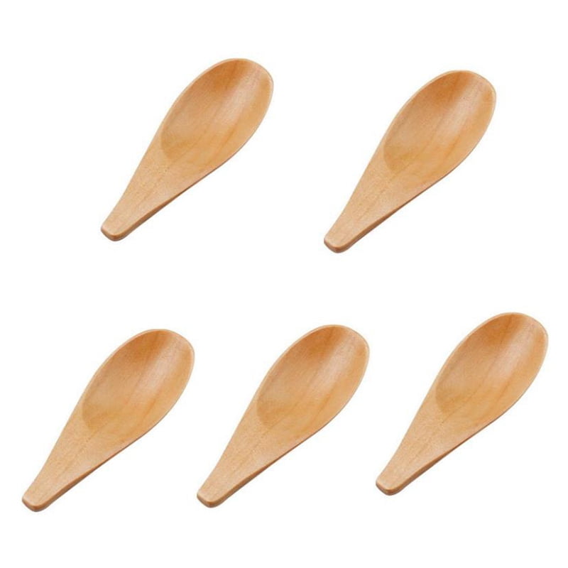 5 Pieces Mini Wooden Spoon Condiments Spoon with Short Handle,for