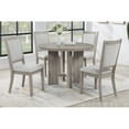 thumbnail image 1 of 5 Pieces Oak Wood Dining Set, 42" Round Dining Table 4 Side Chairs, Gray, 1 of 10