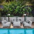 thumbnail image 1 of 5 Pieces Olefin Patio Conversation Set with Thickened Cushions 4-Seat Outdoor Furniture Set with Bean Bag Chairs (Dark Gray), 1 of 8