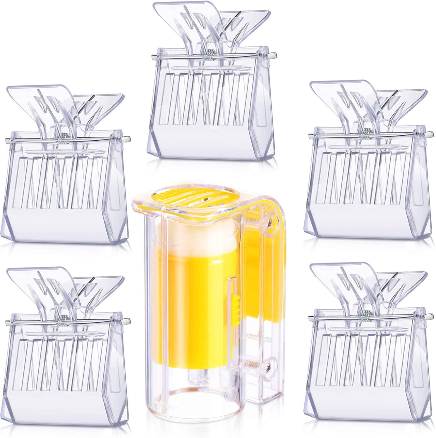 Queen Rane Clips 5 Pieces Plastic Bee Queen Clips Transparent Bee Cages with Queen Bee ...