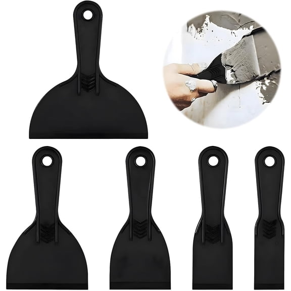 5 Pieces Plastic Scraper to Remove Adhesive, Wallpaper Spatula Tool, Corner Filler Smoothing Tool, Plastic Scraper Tool for Spackling Filling, Plastering Tools for Painter Wall Car Painting
