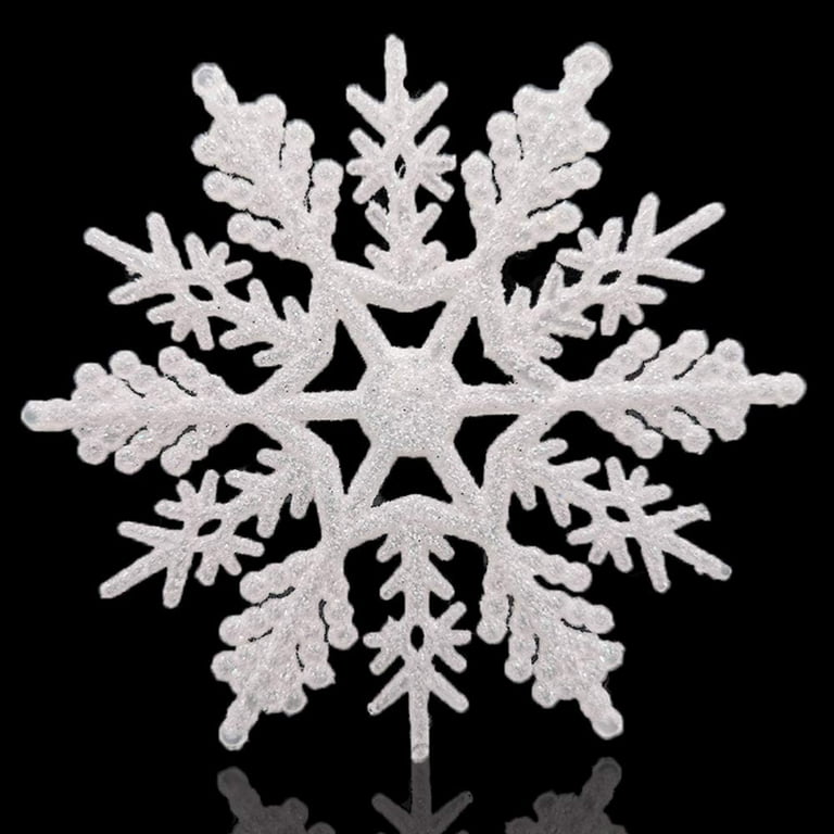 ORFOFE 10 Packs Hanging Snowflakes Sequins Christmas Glitter Snowflake  Festive Xmas Hanging Adornments Plastic Snowflakes for Crafts White  Decorations Snowflakes Decor: Hanging Ornaments