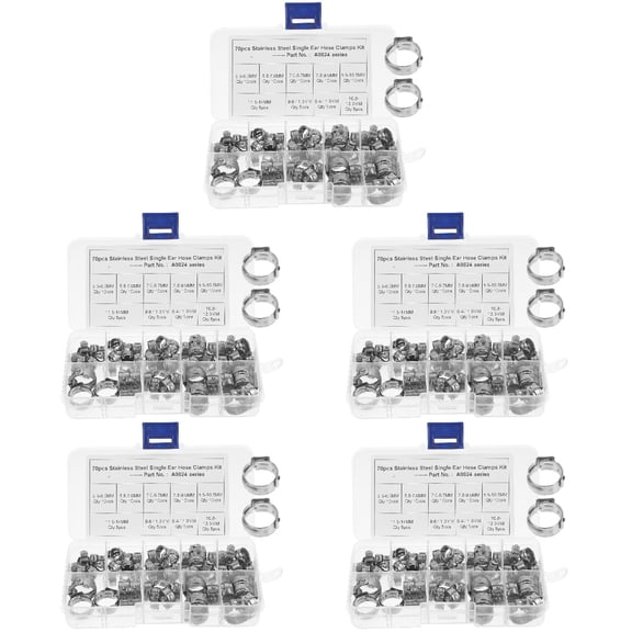 5 Pieces Professional Pex Crimp Tool Ring Clamp Brake Hose Tube Silver