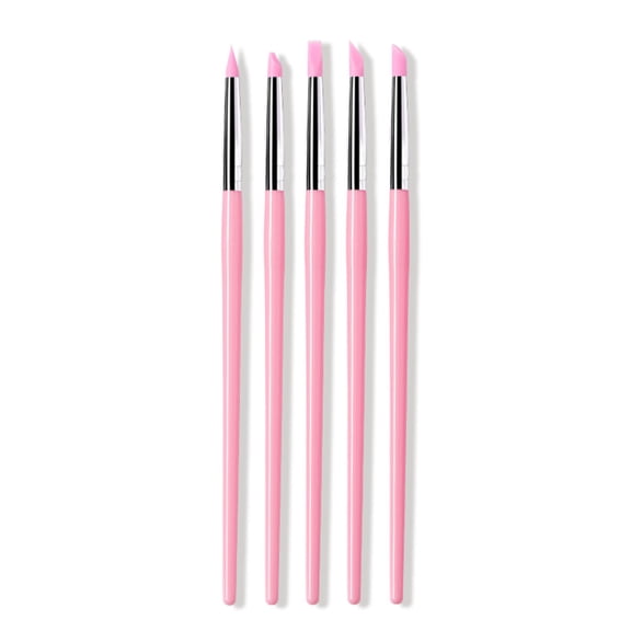 5 Pieces Professional Silicone Brush Set For Nails Art And Pottery Soft And Flexible Brush Head Modelling Brushes