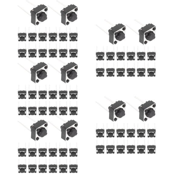 5 Pieces Push Button for Breadboard No Sew Jean Buttons Tactile Black