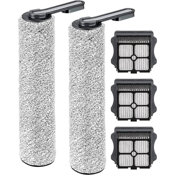 (5 Pieces) Replacement Brush Rollers and HEPA Filters Compatible with Tineco Floor ONE S5/Floor One S5 Pro 2 Smart Cordless Wet Dry Vacuum Cleaner, 2 Main Brushes, 3 HEPA Filters