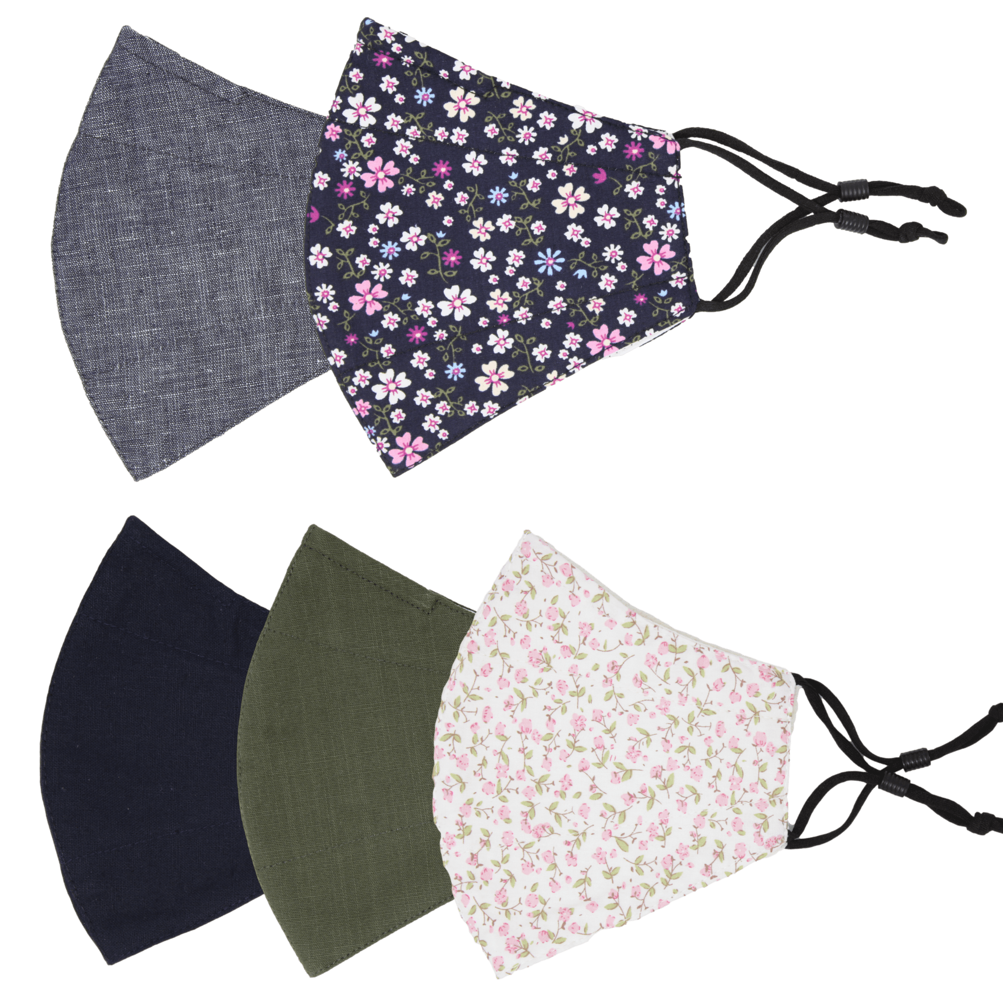 5 Pieces Reusable Face Mask Protect Comfy Washable Cover Cloth Masks