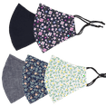thumbnail image 1 of 5 Pieces Reusable Face Mask Protect Comfy Washable Cover Cloth Masks Nose Clip Wire Unisex Floral Multi Assorted Color (Floral Design 2), 1 of 7