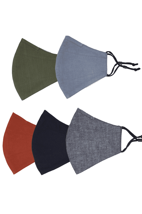 5 Pieces Reusable Face Mask Protect Washable Cover Cloth Masks Nose Clip Wire Bridge Adult Unisex with Adjustable Ear Straps Loops Assorted Colors