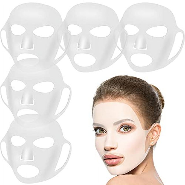 5 Pieces Reusable Silicone Facial Mask Facial Mask Cover Silicone Skin