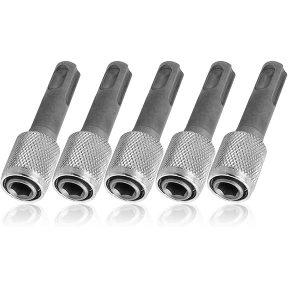 5 Pieces SDS-Plus Shank Drill Chuck Adapters SDS PLUS to 1/4" Hex Socket Adapter Converter 1/4 Inch Hex Shank Screwdriver Drill Bit Holder for Electric Hammer Impact Drills