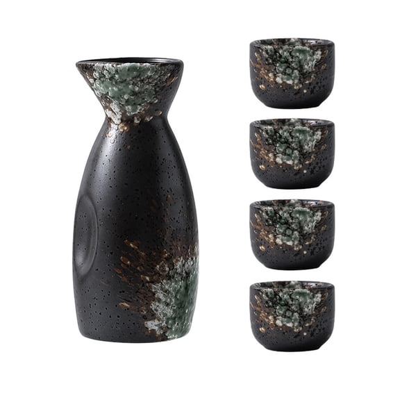 5 Pieces Sake Set, Ceramic Sake Set, Used for Restaurant Decoration, Personal and Family Gatherings