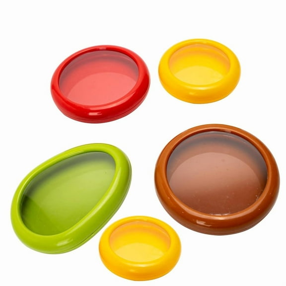 5 Pieces Set Avocado Saver, Onion Silicone Storage, Half Cut Fruit Containers - Reusable Kitchen Gadgets for Fridge