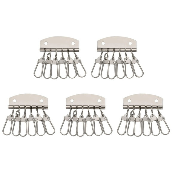 5 Pieces/Set Key Holders Keychain Organizers Multifunctional Key Rings with 4/6 Snapped Hooks for Bag