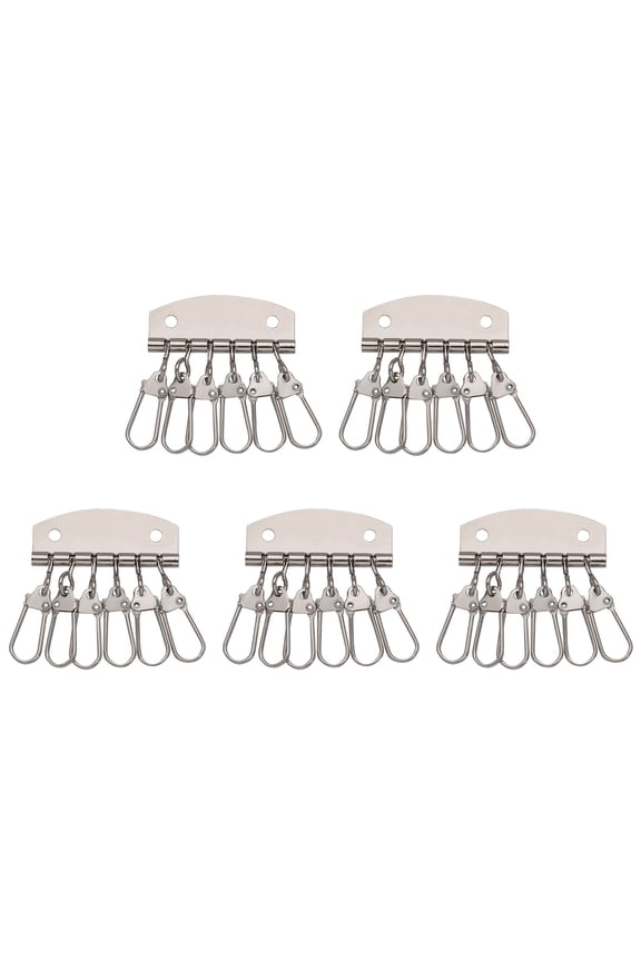 5 Pieces/Set Key Holders Keychain Organizers Multifunctional Key Rings with 4/6 Snapped Hooks for Bag