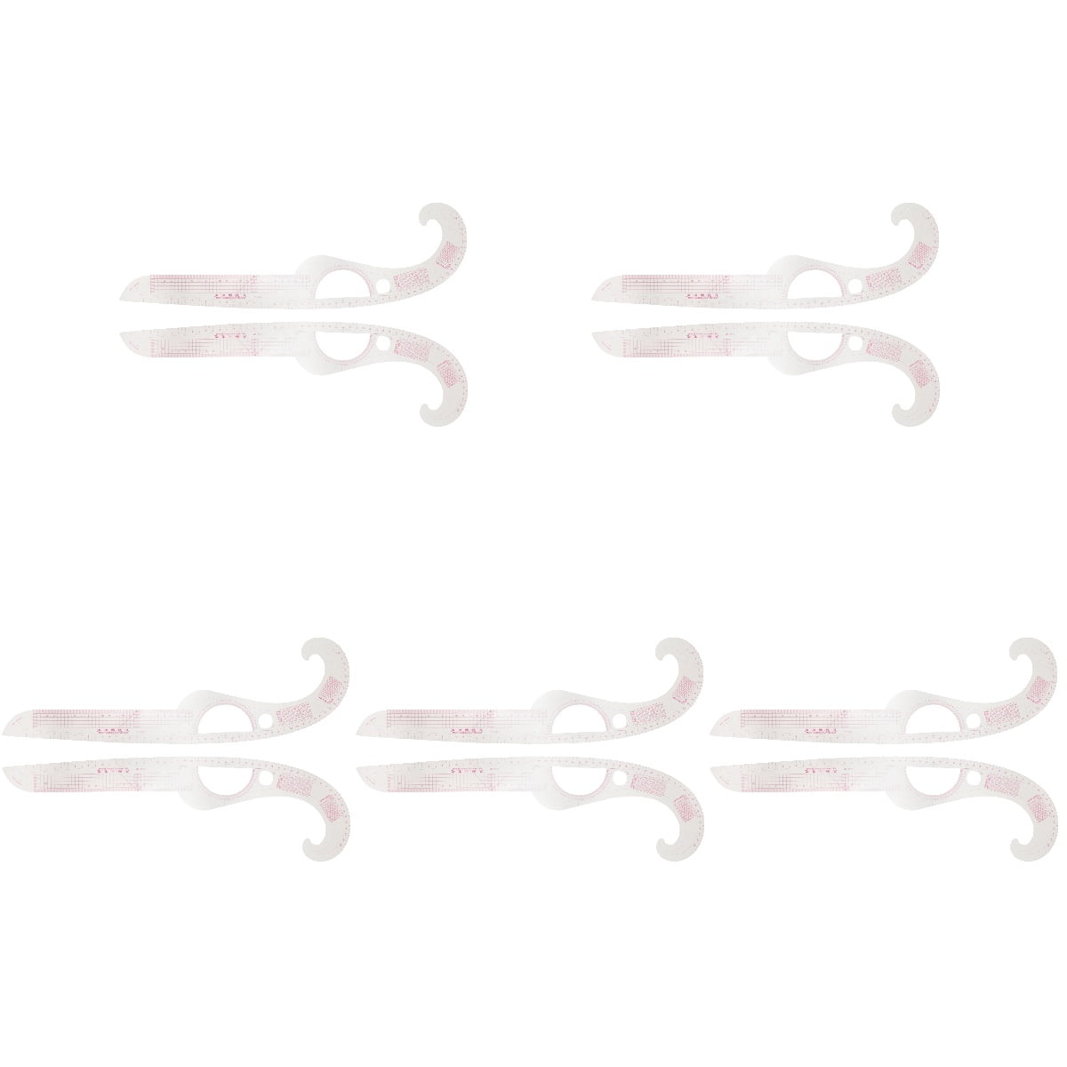 Set of 5 Sewing Rulers for Quilting, Tailoring, Pattern Making, Edge Measuring Tools