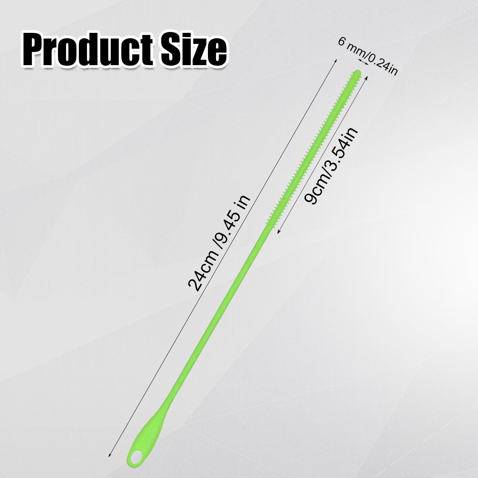 3pcs Extra Long Silicone Straw Brush, 3/6/9mm Reusable Bendable Straw