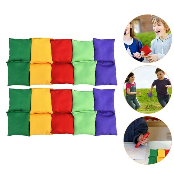 5 Pieces Small Bean Bags Bulk Mini Colorful Nylon Bean Bags for Throwing Sack Tossing Beanbags Fun Sports