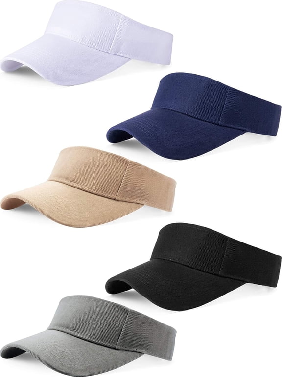 5 Pieces Sport Wear Athletic Visor Sun Visor Adjustable Cap Men Women Sun Sports Hat