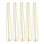 BAOBLAZE 5 Pieces Stainless Steel 2mm Ball Chain Necklace for Men Women Gold