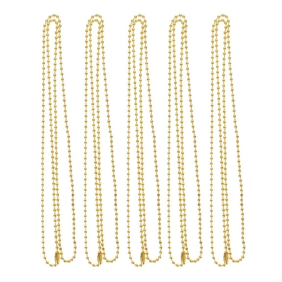 5 Pieces Stainless Steel 2mm Ball Chain Necklace for Men Women Gold