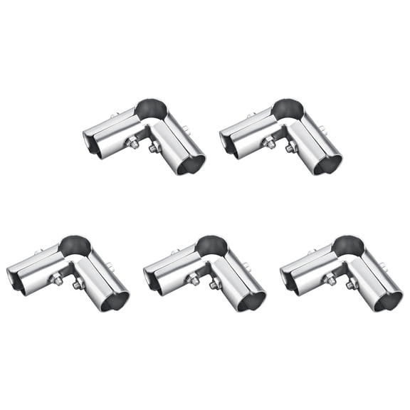 5 Pieces Stainless Steel Tube Connectors Multipurpose Drying Rack Fittings Furniture Pipes Connection Accessories
