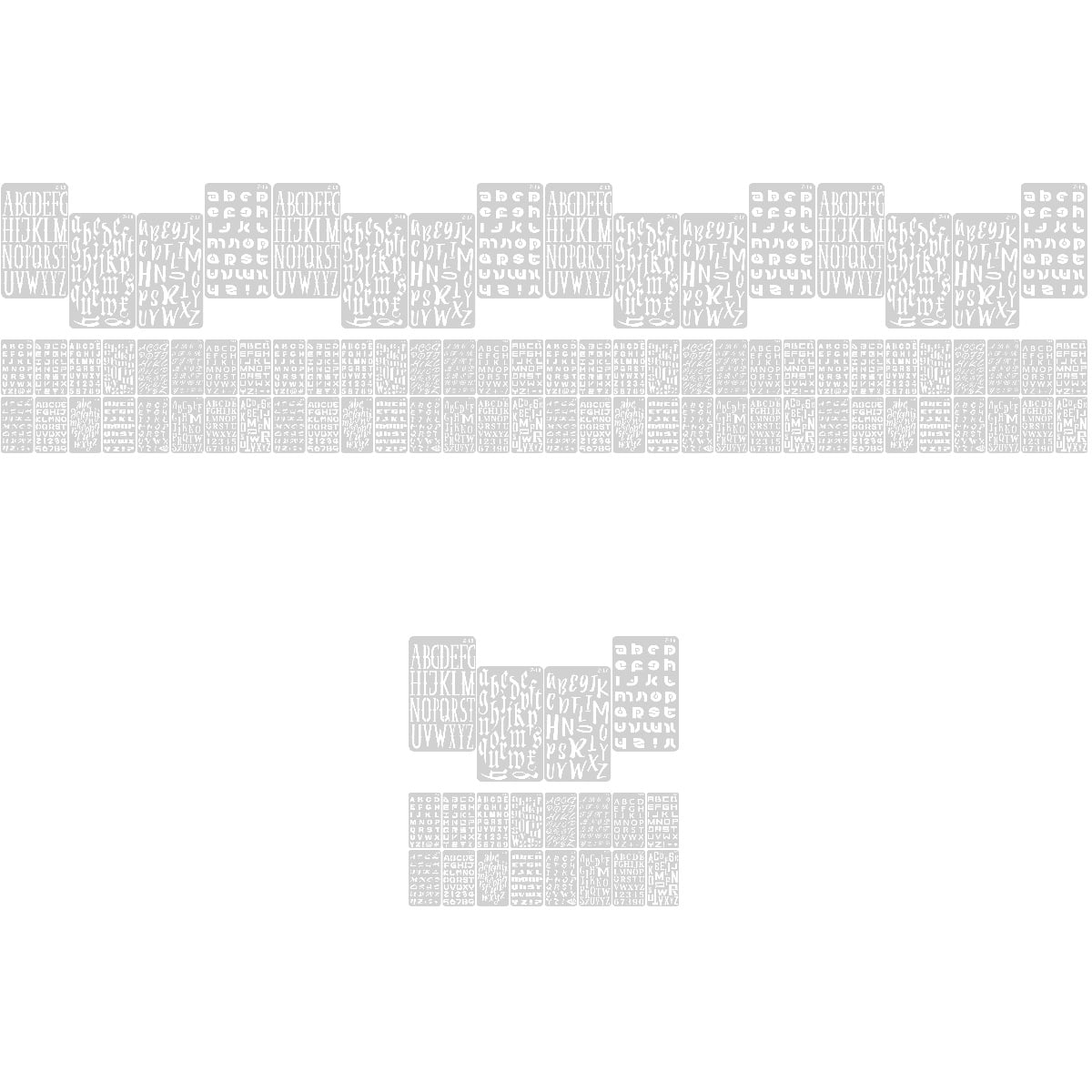 5 Pieces Stencil Letters Stencil Paper Letter Template 17.80X10.00X0.10CM White