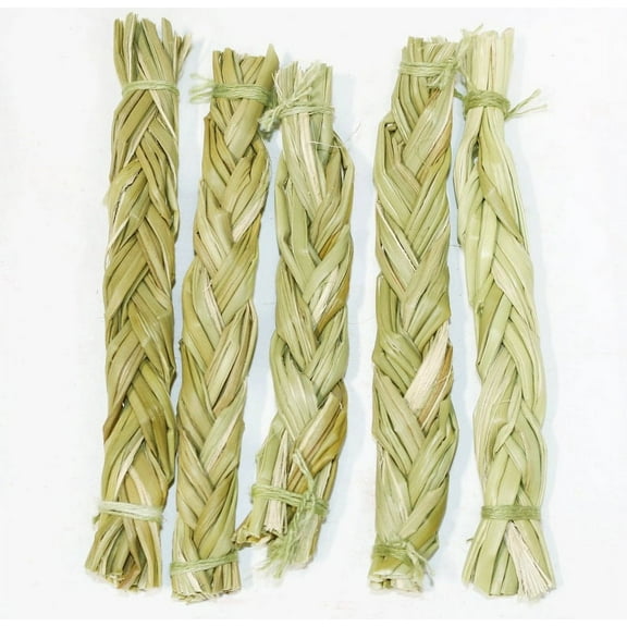 5 Pieces Sweet Grass Braids for Smudging Hand Braided and Dried 4-5" | Bulk Wholesale Price Holy Grass for Meditation Healing Rituals Smudge Grass