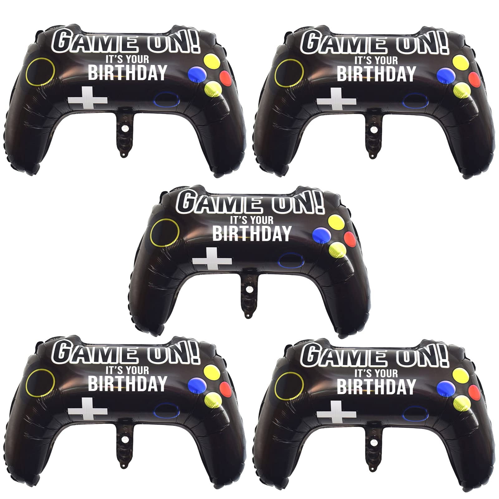 5 Pieces Video Game Party Balloons, Giant Video Game Controller Mylar Foil Balloons Game on