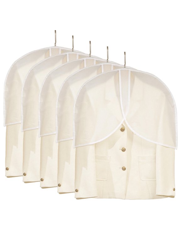 5 Pieces Wardrobe Garment Covers Clear Dust Protective Shoulder Covers For Clothes Coat Jackets Suit Protectors
